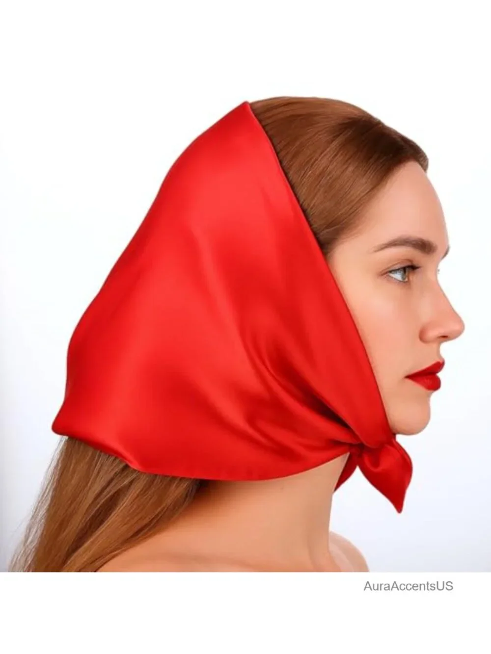 Chiffon Square Scarf 26x26 in Retro Satin Silk Feeling Neck Scarf for Women